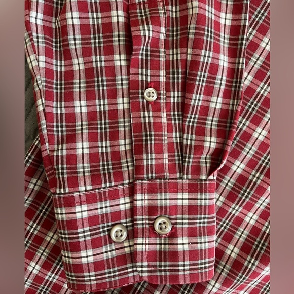 Arrow Men's Red and White Plaid Button Down Shirt - Picture 3 of 4